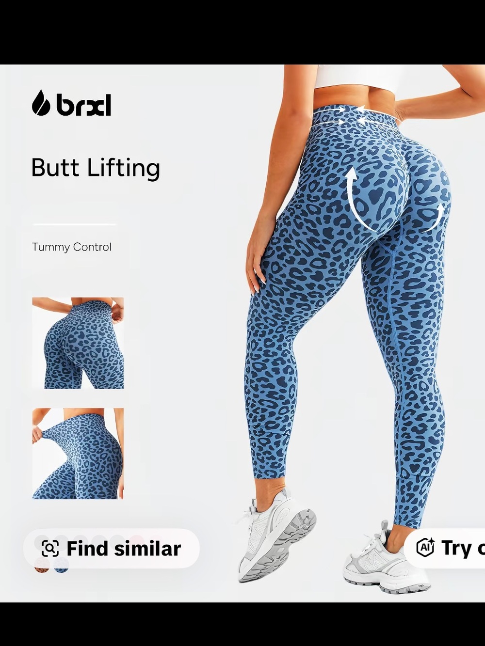 BRXL Blue Leopard & brown Butt-Lifting Leggings 2 pairs